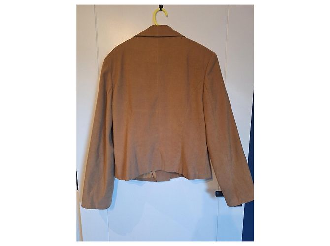 Yves Saint Laurent Blazer Corto de Ante Marrón Castaño - vista 3