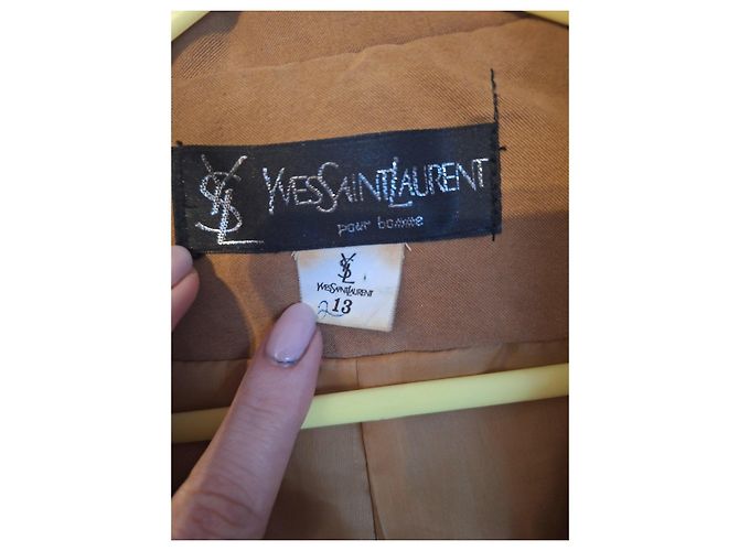 Yves Saint Laurent Blazer Corto de Ante Marrón Castaño - vista 6