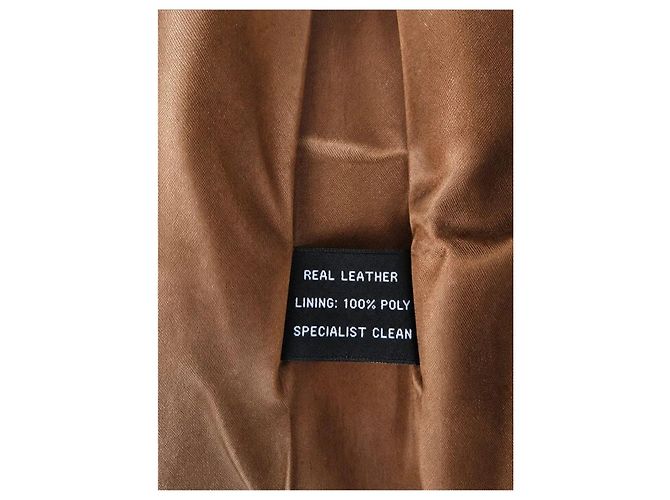 Autre Marque Route 66 Chaqueta Cuero Beige 90s Castaño - vista 3