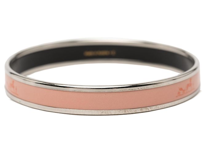 Bracciale in smalto stretto Caleche rosa Hermès 65 - vista 3