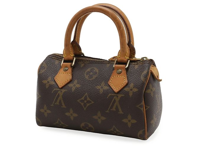 Pochette Mini Speedy Monogram Louis Vuitton Marrone - vista 3