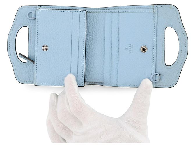 Gucci Hellblauer Lederkette Geldbörse - Ansicht 5
