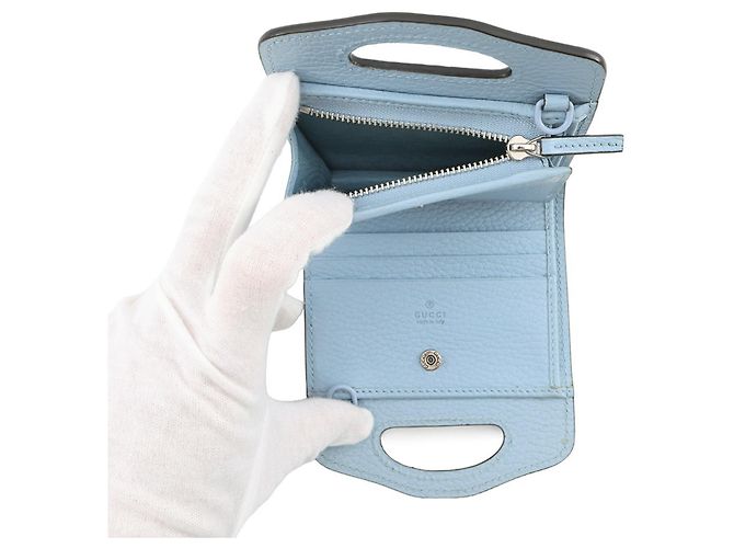 Gucci Hellblauer Lederkette Geldbörse - Ansicht 7