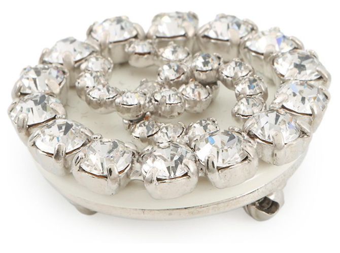 Timeless Chanel Silberbrosche mit Strass - Ansicht 2