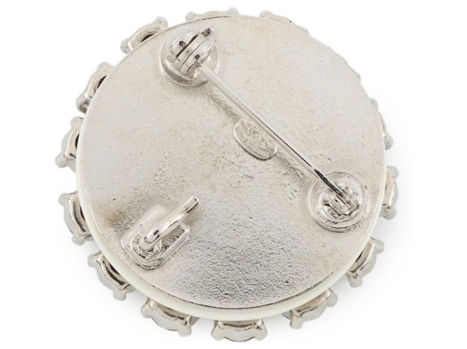 Timeless Chanel Silberbrosche mit Strass - Ansicht 3