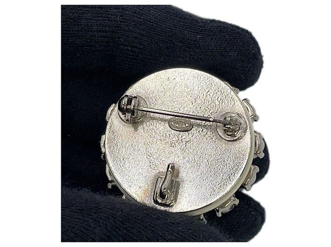 Timeless Chanel Silberbrosche mit Strass - Ansicht 5