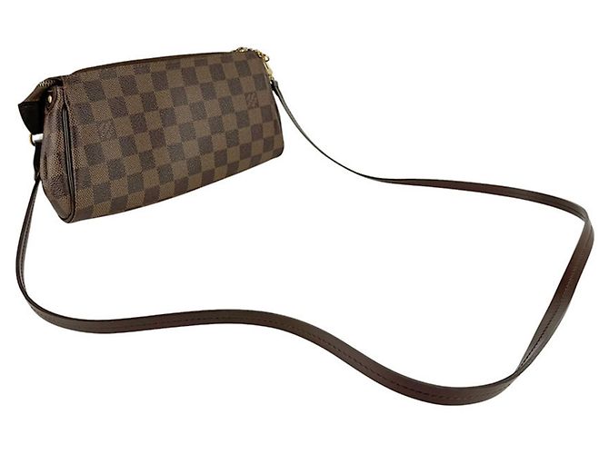 Borsa a Spalla Louis Vuitton Damier Eva in Tela Ebano Damier ebene - vista 11