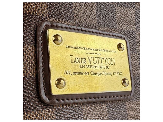 Borsa a Spalla Louis Vuitton Damier Eva in Tela Ebano Damier ebene - vista 12