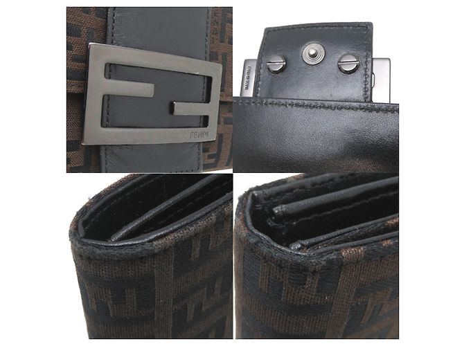 Fendi Zucchino Canvas Long Wallet Brown - view 10