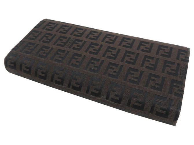 Fendi Zucchino Canvas Long Wallet Brown - view 4