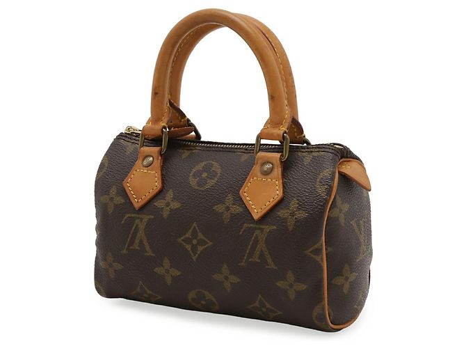 Pochette Mini Speedy Monogram Louis Vuitton Marrone - vista 3
