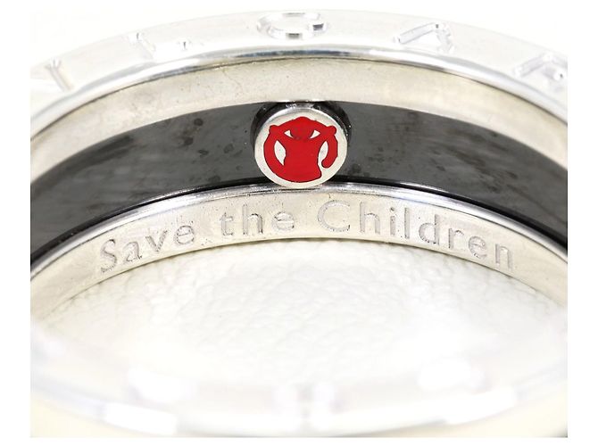 Bulgari Anello in ceramica nera e argento Bvlgari Save the Children Nero - vista 6