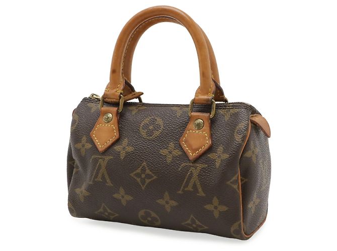 Pochette Mini Speedy Monogram Louis Vuitton Marrone - vista 3