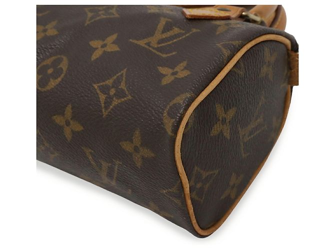 Pochette Mini Speedy Monogram Louis Vuitton M41534 Marrone - vista 4