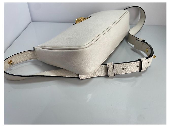 Borsa a tracolla in pelle Versace Medusa - Crema Crudo - vista 6