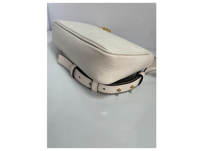 Borsa a tracolla in pelle Versace Medusa - Crema Crudo - vista 7