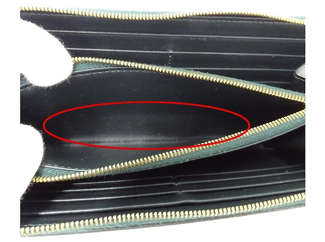 Céline Billetera de cuero plegable Celine Verde Verde oliva - vista 11