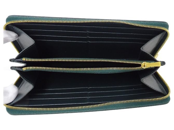 Céline Billetera de cuero plegable Celine Verde Verde oliva - vista 5