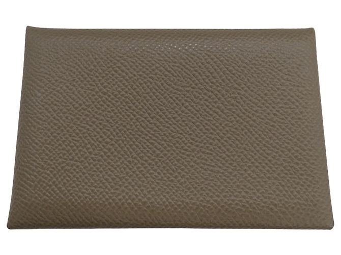 Tarjetero de cuero Epsom de Hermès en topo Gris pardo - vista 2