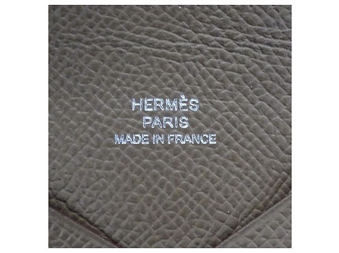 Tarjetero de cuero Epsom de Hermès en topo Gris pardo - vista 5
