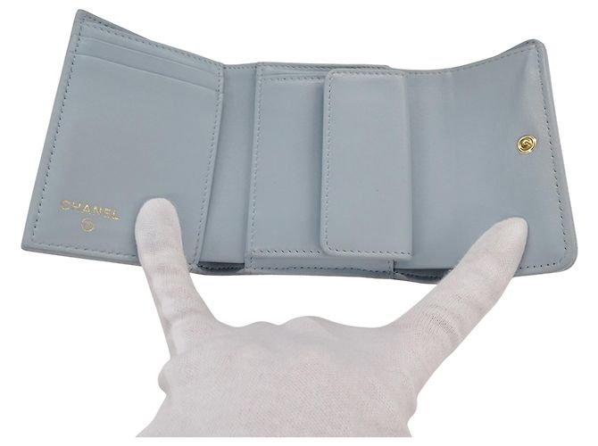 Chanel Hellblau Dreifach-Wallet - Ansicht 5