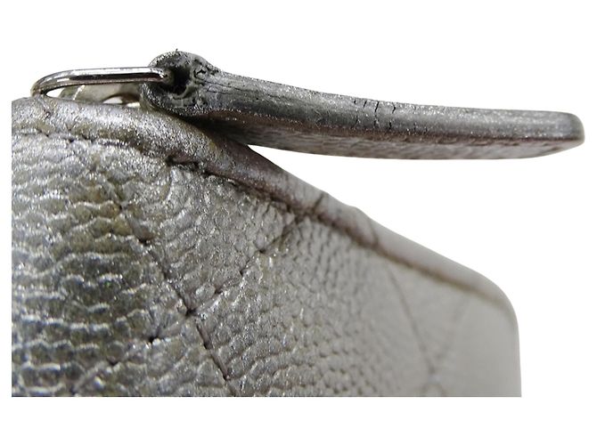 Cartera de cadena de piel de ternera granulada plateada Chanel Plata - vista 12