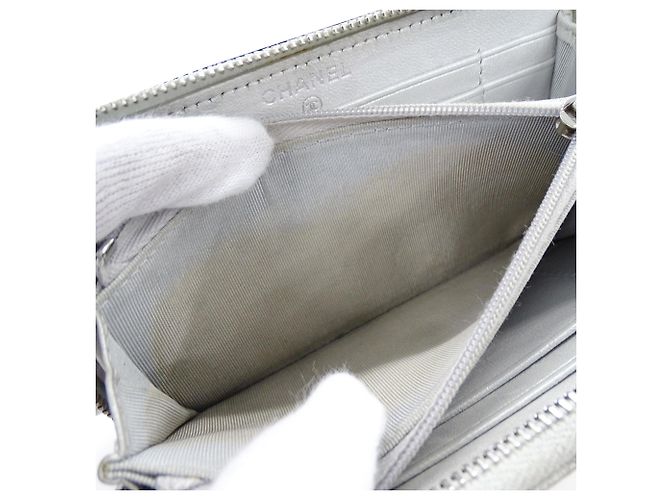 Cartera de cadena de piel de ternera granulada plateada Chanel Plata - vista 6