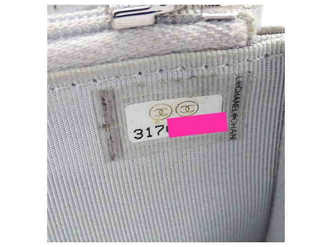 Cartera de cadena de piel de ternera granulada plateada Chanel Plata - vista 8