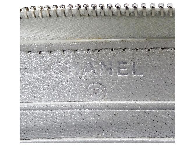Cartera de cadena de piel de ternera granulada plateada Chanel Plata - vista 9