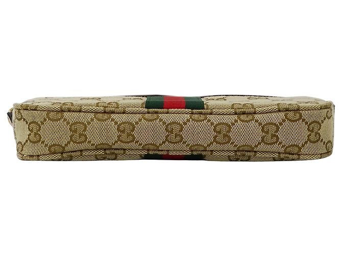 Borsa Gucci in tela beige e marrone - vista 3