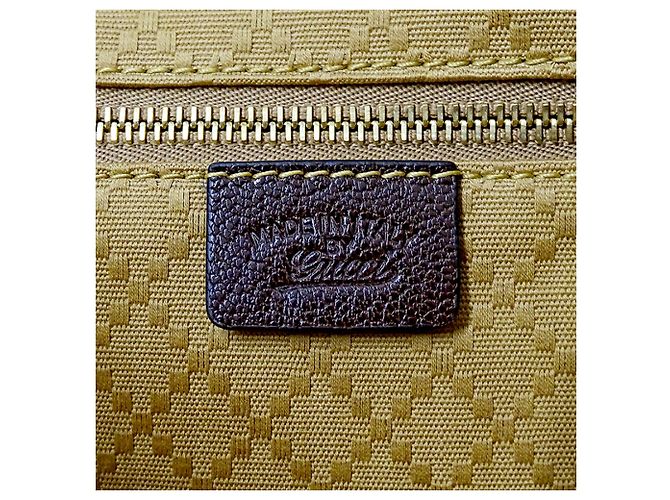 Borsa Gucci in tela beige e marrone - vista 6