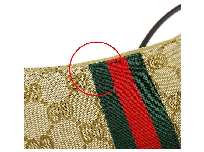 Borsa Gucci in tela beige e marrone - vista 8