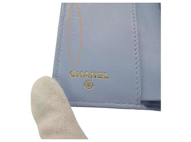 Chanel Hellblau Tri-Fold Geldbörse - Ansicht 16