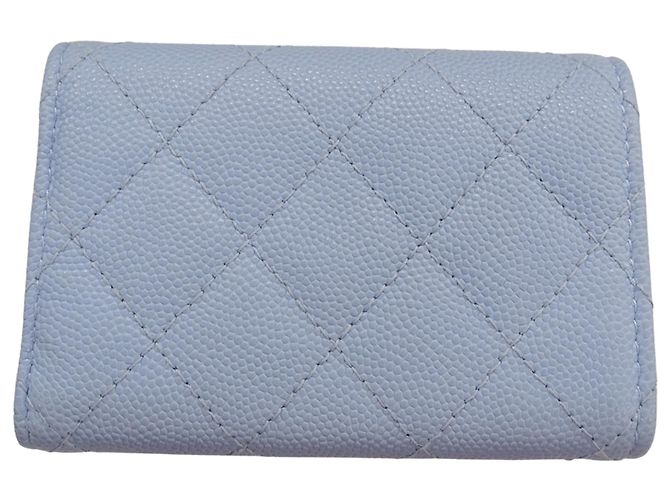 Chanel Hellblau Tri-Fold Geldbörse - Ansicht 2