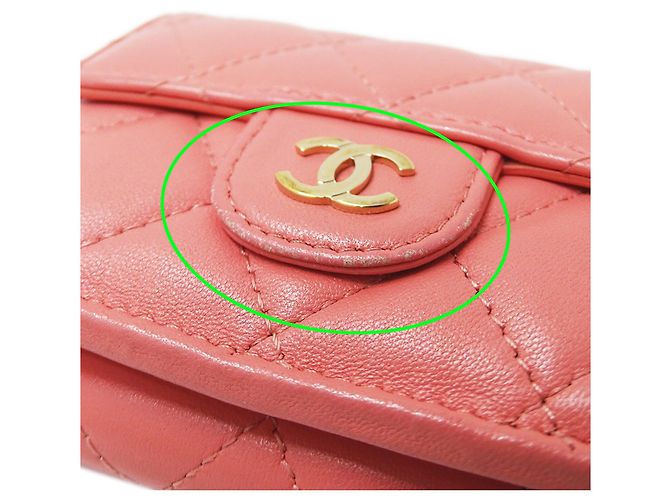 Billetera de tres pliegues para mujeres Chanel Matelassé Rosa - vista 10