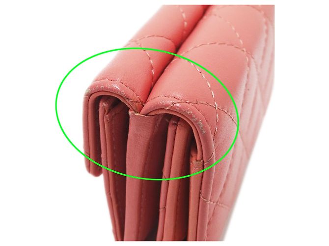 Billetera de tres pliegues para mujeres Chanel Matelassé Rosa - vista 11