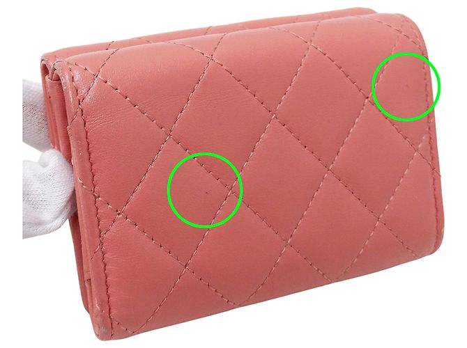 Billetera de tres pliegues para mujeres Chanel Matelassé Rosa - vista 13