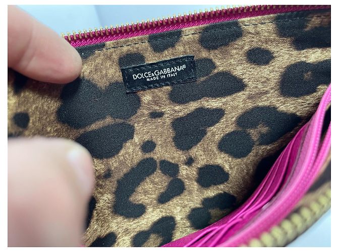 Clutch in pelle rosa Dolce & Gabbana - vista 10
