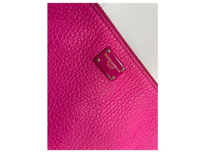 Clutch in pelle rosa Dolce & Gabbana - vista 2