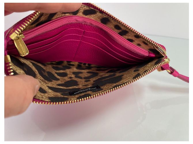 Clutch in pelle rosa Dolce & Gabbana - vista 7