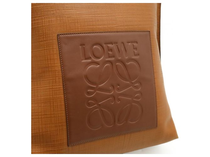 Loewe Leinen Anagram Shopper Tasche Braun - Ansicht 10