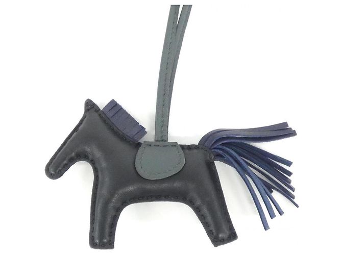 Market Charm per borsa accessorio Rodeo PM di Hermès Nero Blu Verde chiaro - vista 2