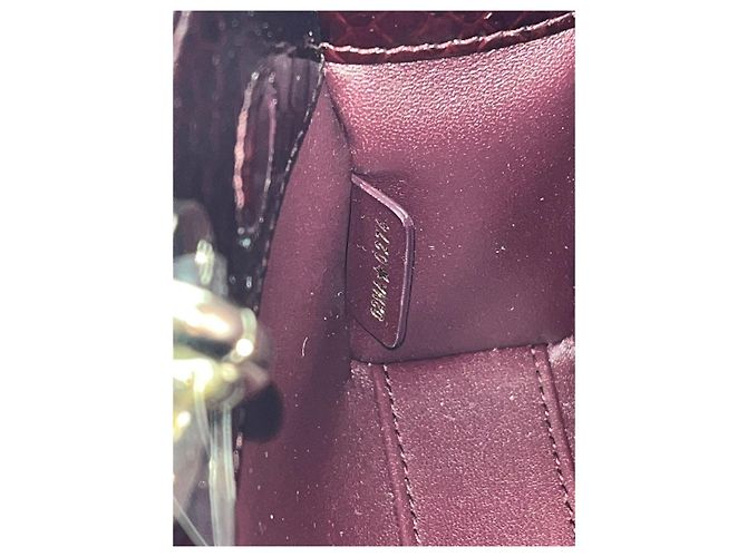 Dior Lady Dior Bolsa em couro de python bordô Bordeaux - vista 9