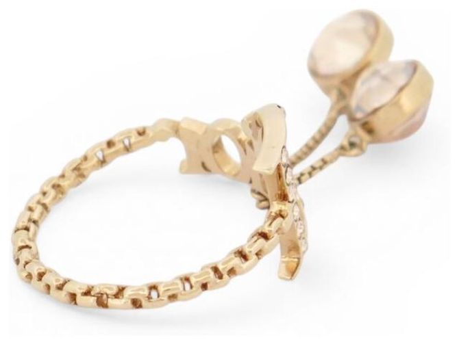 NEUER CHRISTIAN DIOR RING KETTE LOGO STRASS T54 GOLDMETALLRING - Ansicht 4
