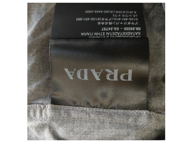 Prada Button Down Shirt in Grey Virgin Wool - view 6