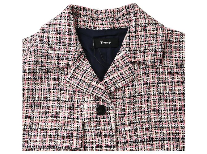 Theory Cropped Tweed Jacket in Multicolor Cotton Multiple colors - view 5