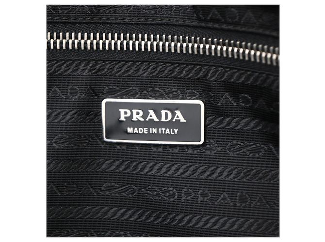 Jacquard Pasta triangular de metal esmaltado Prada em nylon preto - vista 5