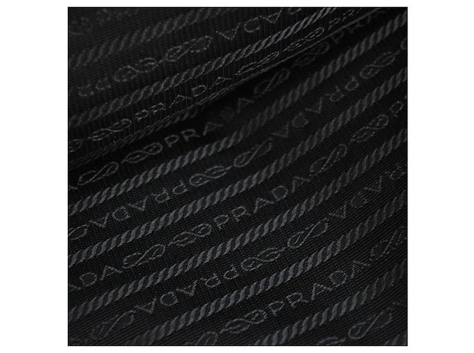 Jacquard Pasta triangular de metal esmaltado Prada em nylon preto - vista 6