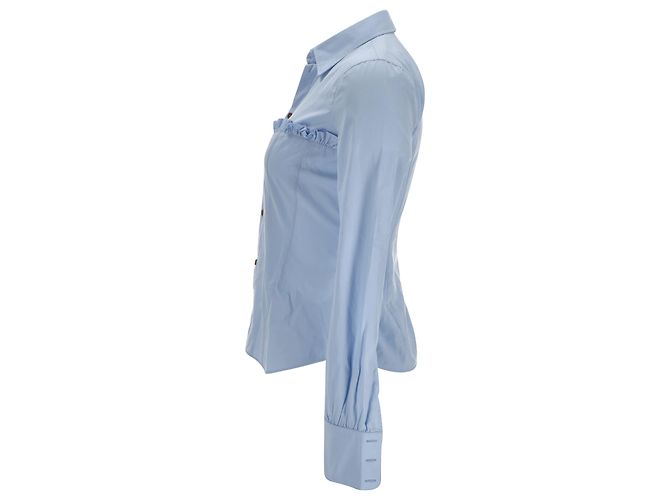 Camisa de botón con acento de corsé Dsquared2 en algodón azul - vista 2