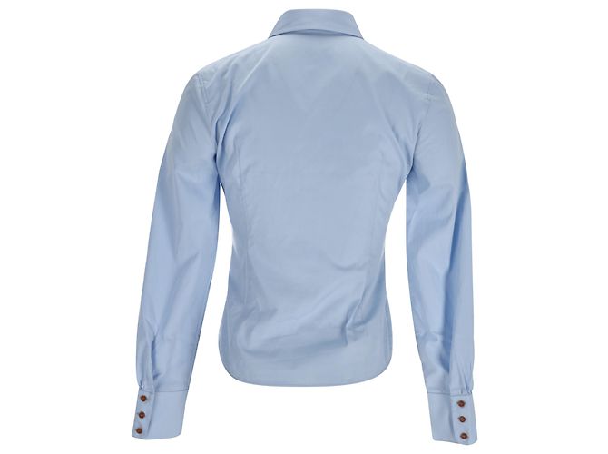 Camisa de botón con acento de corsé Dsquared2 en algodón azul - vista 3